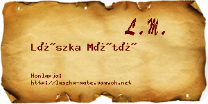Lászka Máté névjegykártya